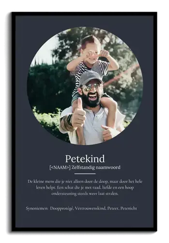 Maak jouw persoonlijke Patenkind Definiteer-Poster met eigen foto's en tekst!