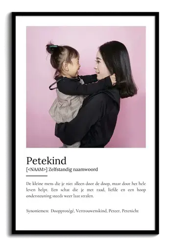 Maak jouw persoonlijke Patenkind Definiteer-Poster met eigen foto's en tekst!