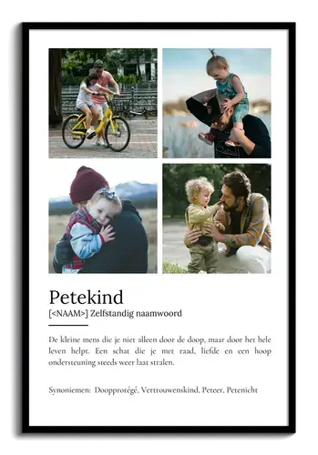 Maak jouw persoonlijke Patenkind Definiteer-Poster met eigen foto's en tekst!