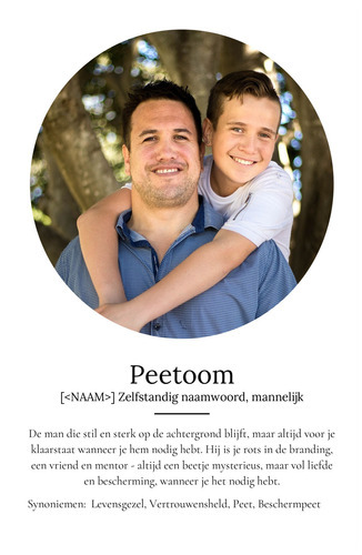 Creëer jouw unieke peetoom-definitieposter met persoonlijke foto's