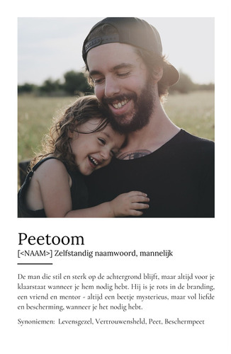 Creëer jouw unieke peetoom-definitieposter met persoonlijke foto's
