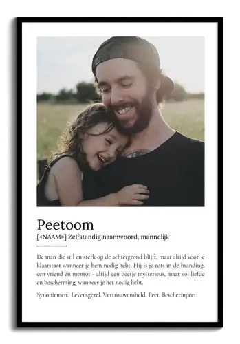 Creëer jouw unieke peetoom-definitieposter met persoonlijke foto's