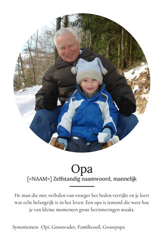 Creëer jouw eigen 'Opa' Duden-stijl poster met persoonlijke foto en tekst!