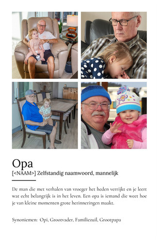 Creëer jouw eigen 'Opa' Duden-stijl poster met persoonlijke foto en tekst!