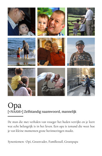 Creëer jouw eigen 'Opa' Duden-stijl poster met persoonlijke foto en tekst!
