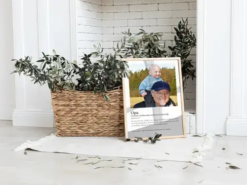 Definitionsposter Opa met Fotos aanpasbaar