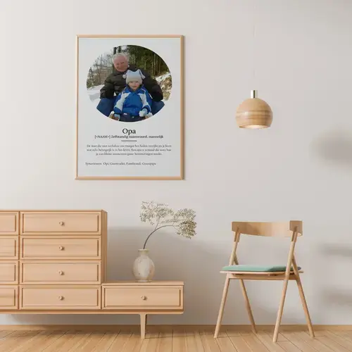 Definitionsposter Opa met Fotos aanpasbaar