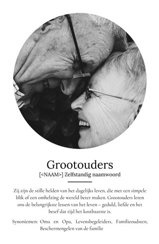 Personaliseerbaar Definities-Poster voor Grootouders - Maak jouw unieke cadeau!