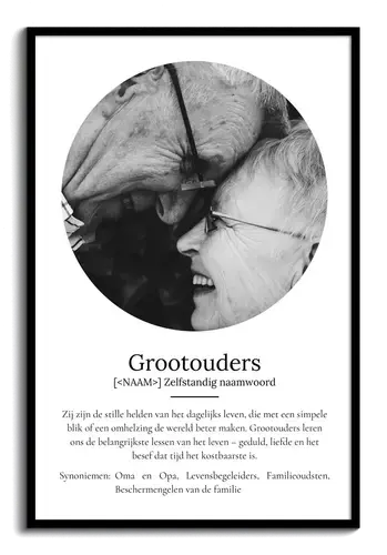 Personaliseerbaar Definities-Poster voor Grootouders - Maak jouw unieke cadeau!