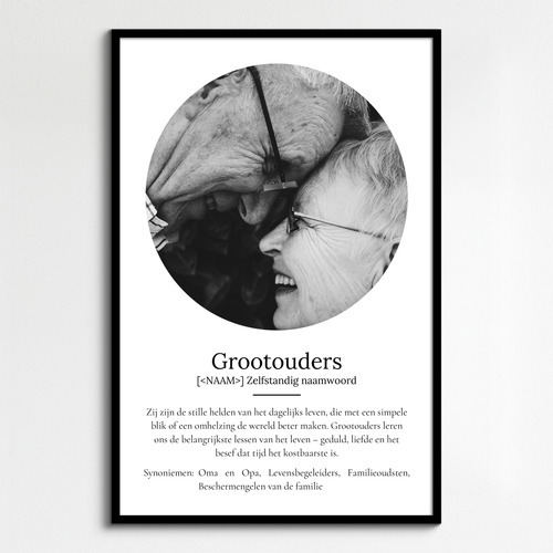 Personaliseerbaar Definities-Poster voor Grootouders - Maak jouw unieke cadeau!