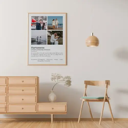 Definities-Poster Herzensmensch met foto-aanpassing