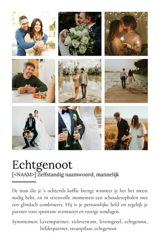 Maak jouw unieke 'Echtgenoot' Definitionsposter - Persoonlijk cadeau met jouw foto!