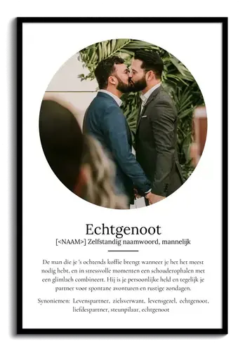 Maak jouw unieke 'Echtgenoot' Definitionsposter - Persoonlijk cadeau met jouw foto!