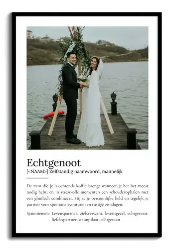 Maak jouw unieke 'Echtgenoot' Definitionsposter - Persoonlijk cadeau met jouw foto!