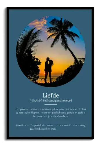 Personaliseerbaar 'Liefde' Definitieposter – Jouw unieke cadeau!