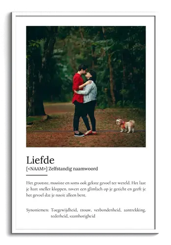 Personaliseerbaar 'Liefde' Definitieposter – Jouw unieke cadeau!
