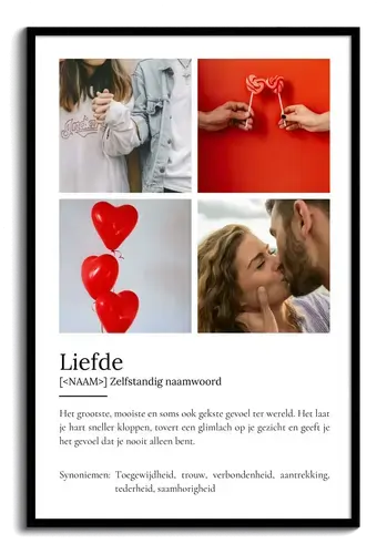 Personaliseerbaar 'Liefde' Definitieposter – Jouw unieke cadeau!