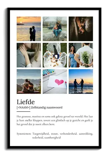 Personaliseerbaar 'Liefde' Definitieposter – Jouw unieke cadeau!