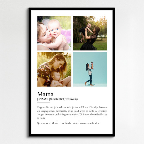 Personaliseerbaar Mama Definitions-Poster: Jouw foto en liefdevolle boodschap!