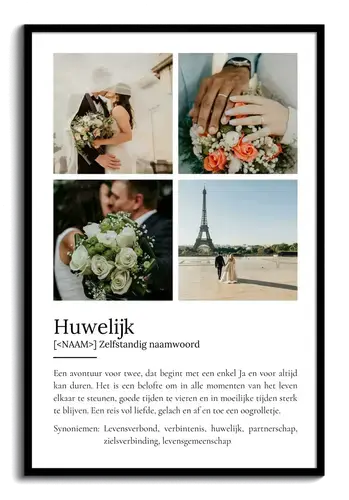 Personaliseer je eigen 'Ehe' poster met foto's en tekst! Uniek cadeau voor koppels