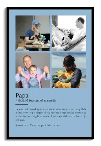 Maak een persoonlijk Papa-Definitionsposter met eigen foto!