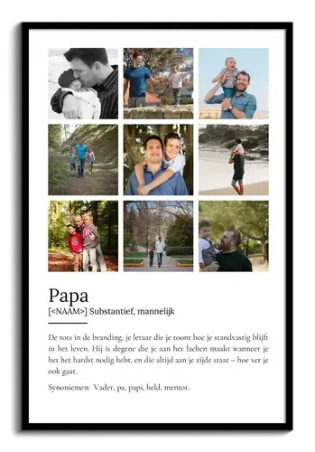 Maak een persoonlijk Papa-Definitionsposter met eigen foto!