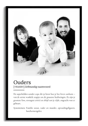 Personaliseerbaar Duden-stijl Definitiesposter voor ouders met jouw foto!
