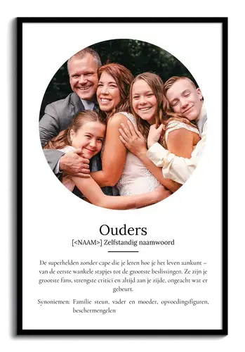 Personaliseerbaar Duden-stijl Definitiesposter voor ouders met jouw foto!