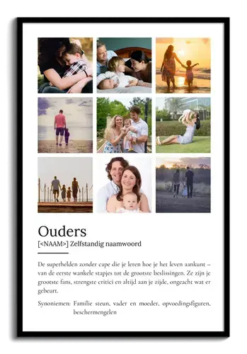 Personaliseerbaar Duden-stijl Definitiesposter voor ouders met jouw foto!