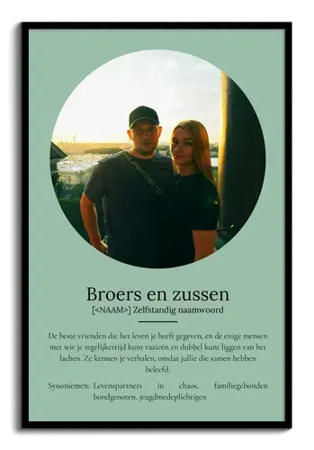 Personaliseer je Geschwister-Poster: beste vrienden, gedeelde verhalen, uniek cadeau!