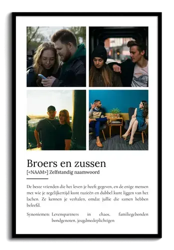 Personaliseer je Geschwister-Poster: beste vrienden, gedeelde verhalen, uniek cadeau!