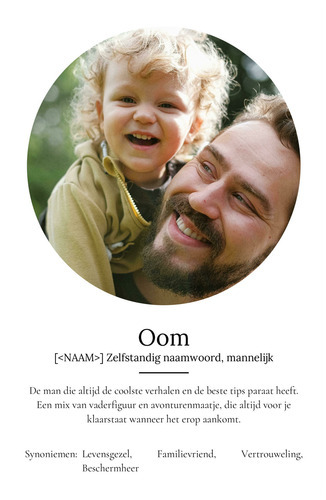 Maak een gepersonaliseerd Onkel definiëringsposter met jouw foto's