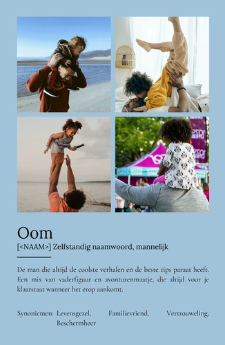 Maak een gepersonaliseerd Onkel definiëringsposter met jouw foto's