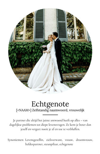 Maak jouw eigen persoonlijk Definities-Poster 'Echtgenote' als uniek cadeau!