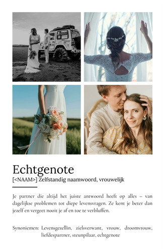 Maak jouw eigen persoonlijk Definities-Poster 'Echtgenote' als uniek cadeau!