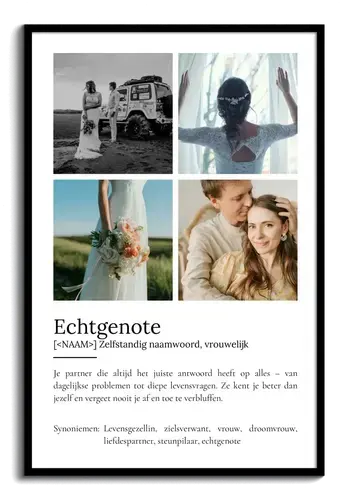 Maak jouw eigen persoonlijk Definities-Poster 'Echtgenote' als uniek cadeau!