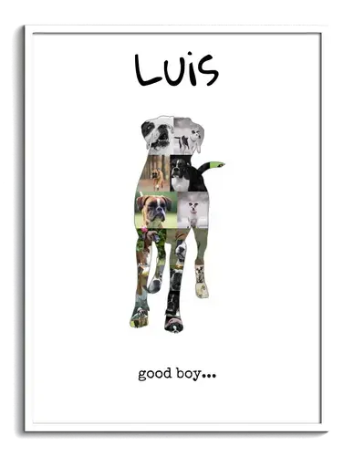 Creëer jouw unieke Boxer hond fotocollage - gepersonaliseerd voor jou