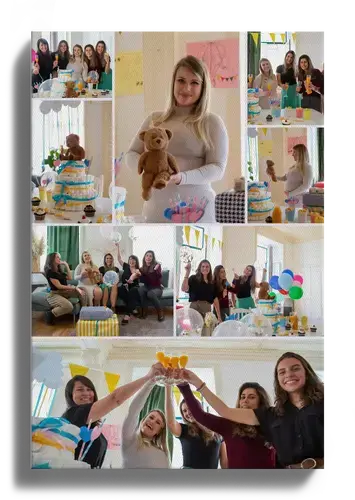 Babyfeest-fotocollage met eigen tekst