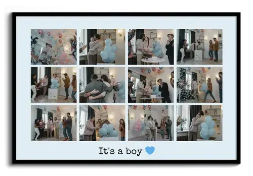 Babyfeest-fotocollage met eigen tekst