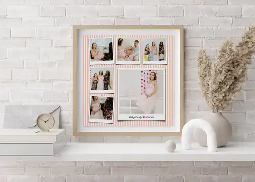 Babyfeest-fotocollage met eigen tekst