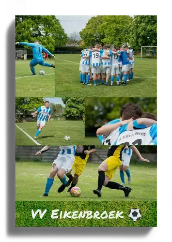Voetbal fotocollage met eigen tekst
