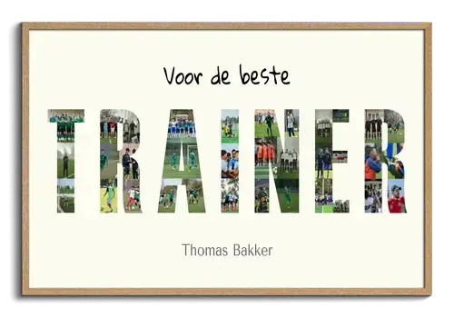 Voetbal fotocollage met eigen tekst
