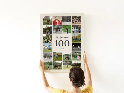 Voetbal fotocollage met eigen tekst