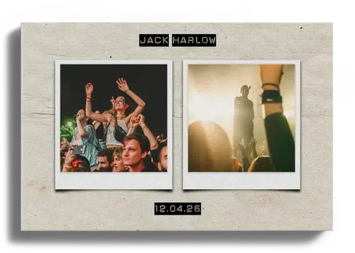 Concert-fotocollage met eigen tekst