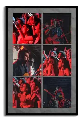 Concert-fotocollage met eigen tekst