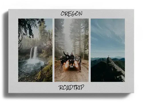 Roadtrip fotocollage met eigen tekst