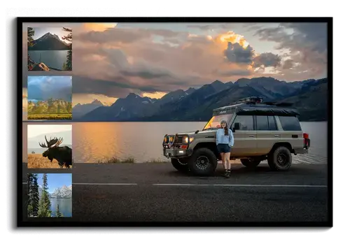 Roadtrip fotocollage met eigen tekst
