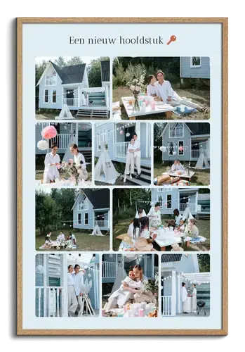 Foto collage housewarming met eigen tekst