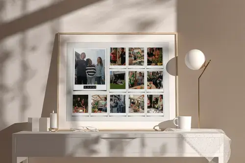 Foto collage housewarming met eigen tekst