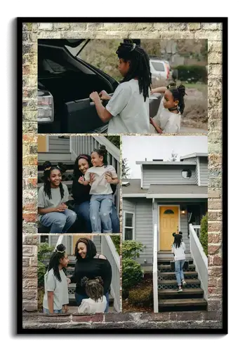 Foto collage housewarming met eigen tekst